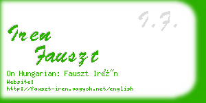 iren fauszt business card